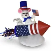 2020 Annalee Doll 5" Blast Off Mouse Patriotic Flag Firework 4th July 260220 New
