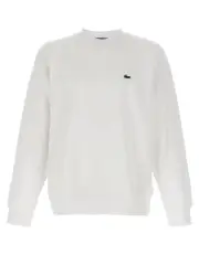 [Lacoste] Lacoste-Logo Patch Felpe Bianco-Uomo 4