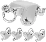[KALLORY] 5pcs Heart Charm Diy Jewelry Charms for Necklace Bracelet Earring Making Projects