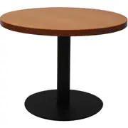 Rapidline Round Coffee Table D600 x H425mm Cherry Top Black Disc Base