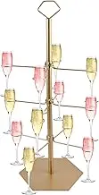 12 Drinks Cocktail Tree Stand, 3 Tier Metal Drinks Party Display Stand for Martini, Margarita Cups Tasting Wedding Bridal Shower Party,Gold