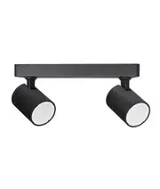 Interior 2XLight Adjustable Bar Base Surface Mounted Spot Light Black