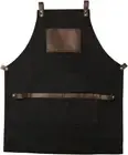 Work Apron in Non-Waxed Canvas with Cross Straps Adjustable