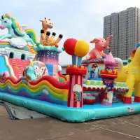 在飛比找樂天市場購物網優惠-兒童充氣城堡 兒童充氣遊樂園 廣場兒童蹦蹦床 室內小型兒童城