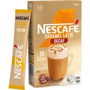 Nescafe Caramel Latte Decaf Coffee Sachets 10 pack