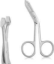 MISS SALLY Stainless Steel Eyebrow Scissors Handle Shaped Eyebrow Tweezers Straight Flat Tip Tweezers Hair Plucker for Trimming and Shaping, Face Care Tools for Women