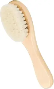Baby Hair Brush, Baby Hair Brush Newborn, Goat Hair Brush for Babies and Toddlers, Wooden Baby Brush, Baby First Equipment Newborn, Scalp Care, for Scalp Health, Baby Accessories