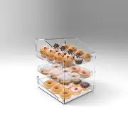 Bakery Display Case 3 Tray Acrylic Perspex Donuts Muffins Cakes Cafes Cookies