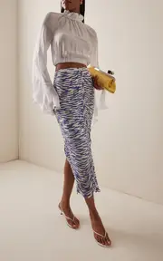 [Francesca Miranda] Exclusive Danielle Draped Silk Maxi Skirt