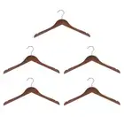 5pcs Wooden Hangers 440mm Length Retro Coat Hanger with 360° Swivel Round Hook