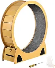 Cat Exercise Wheel, Running Treadmill With Carpeted Runway for Indoor Cats, Fitness Weight Wheel, Oak, XL Size