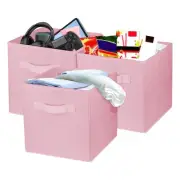 3 Pcs Storage Cubes, 10.5 Inch Collapsible Storage Bins, Fabric Foldable Bins...