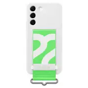 Samsung Galaxy S22+ Plus Silicone Cover w Strap EF-GS906TWEGWW - White