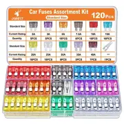 120Pcs Standard Blade Universal Blade Fuse Car Fuse Auto Puller Holder Box Kit