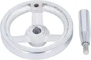 Round Handwheel, 3 Spoke Rotary Hand Wheel, Machine Tool Cast Iron with Revolving Handle for Lathe Milling Grinding
