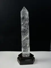 4.16LB Natural clear crystal obelisk quartz tower point healing decor+stand
