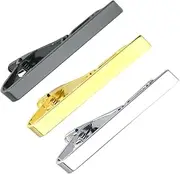 [WESIEVYA] Men's Tie Clips Set Pcs Black Thin Tie Clasp Metal Necktie Clasp Accessories for Men
