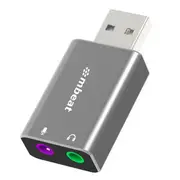 mbeat ToughLink USB to 3.5 Audio and Mic Adapter Space Grey