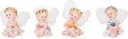 4Pcs Sitting Fairy Statue Lovely Resin Craft Mini Sitting Fairy Decor Ornament for Home Garden Landscape Decoration