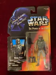 SIGNED Jeremy Bulloch BOBA FETT Half Circles Star Wars POTF Kenner 1995 MOC