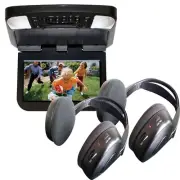 Audiovox AVXMTG9BA 9" LED Overhead Monitor w/ 2 Wireless IR Headphones