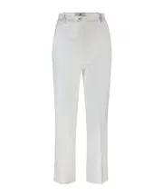 Elisabetta Franchi Satin Banded Crepe Tuxedo Trousers IT44,IT42,IT38,IT46 White