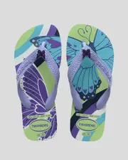 [Havaianas] Havaianas Girls' Kids' Top Fantasy Flip Flops Slippers in Citronella/Lilac Breeze One Size Citronella/Lilac Breeze