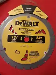 DEWALT DW3578LX 7-1/4" x 24 Tooth Carbide-Tipped Framing Circular Saw Blade NEW
