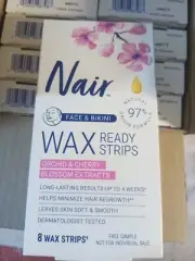 Wax Strips Nair Hair Remover Ready Strips for Face & Bikini 96 CT Hair Removal M