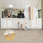 42'' Extra Tall Retractable Baby Gates Extra Wide 120'', Reinforced Extra Long Retractable Baby Gate for Stairs, Retractable Dog Gate for Doorways, Indoor/Outdoor Retractable Gate for Deck