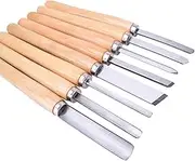 SHANGLIN 8Pcs Wood Lathe Chisel Set Turning Tools Woodworking Gouge Skew Parting Spear