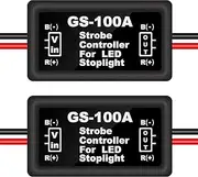 Kinstecks 2PCS LED Flash Strobe Controller Brake Light Flasher Brake Light Strobe Module for Motorcycles Cars Trucks(Only for LEDs)