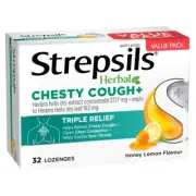 Strepsils Herbal Chesty Cough+ Triple Relief Sore Throat Lozenges Honey Lemon...