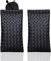 [ZANTESR] 2 Pcs Soft Leather Sunglasses Case, Squeeze Top Sunglass Pouch, Stylish and Protect Soft Glasses Case, Portable Sunglass Case for Women Men