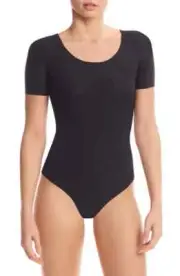 Commando Butter Scoopneck Bodysuit Black L48738 Womens Size L