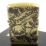 ZIPPO 美系~FREEDOM SKULL-緞帶骷髏圖案設計(ARMOR裝甲)NO.49035