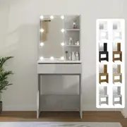 Dressing Table with LED Makeup Cosmetic Desk with Storage Multi Colours vidaXL