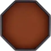 RERIVER Dice Rolling Tray, Felt Lined PU Leather Octagon Dice Tray for Dungeon Crawler Games, Coffee