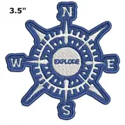 Compass Patch Embroidered Iron-On Applique Nature Badge Souvenir Direction