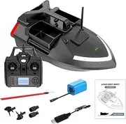 Fishing Bait Boat 500m Remote Control Bait Boat Dual Fish Finder 2KG Loading Support Automatic Cruise/Return/Route Correction with Night Light Turn Signal for Fishing Black 5200mAh-T