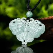 100% Women Butterfly Natural Jadeite Green Real Grade A Pendant Jade