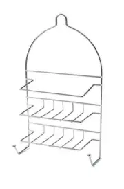 12x 2-Tier Shower Caddy Bath Rack Chrome Hanging Hook Basket 25 x 10 x 43cm - Si