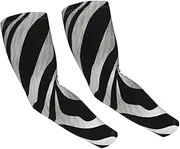 [FHEDVBN] Zebra Print Arm Sleeves Compression Arm Covers for Men Women Outdoor Sun Sleeves Cooling Sports Sleeve, Black