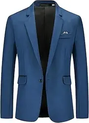 Mens Blazers Slim Business Tux Coats One Button Shawl Lapel Wedding Party Dinner Suit Lightweight Casual Dress Coat