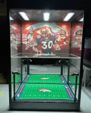 Terrell Davis Broncos Custom Mini Helmet Display Case with LED Lights