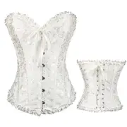 Corsets For Women Gothic Bustier Corset Top, Halloween Women's Bustiers Corsets White M