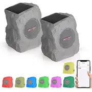 5Core Rock Speaker Outdoor Waterproof Bluetooth Garden Speakers Solar USB