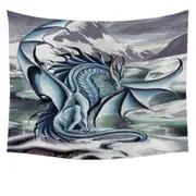 Frostbringer Blue Dragon Drawing Tapestry