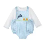 Mud Pie Easter Gingham Bunny Bubble Set 3-6 Months