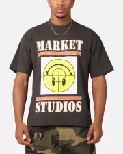 [Market] Market X Smiley Focus T-shirt Washed Black - Size L L Washed Black